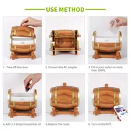 ​Creative Intelligent Wine Barrel Aroma Diffuser Electric with BT Speaker - 2Pcs 355