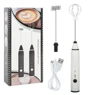 ​Electric Handheld Egg Whisk Milk Frother Foam Maker USB Rechargeable 3 Speed Mixer with 2 Stainless Steel Whisks for Cappuccinos Latte Hot Chocolate Milkshakes & Egg Mix 369