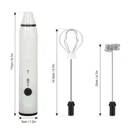 ​Electric Handheld Egg Whisk Milk Frother Foam Maker USB Rechargeable 3 Speed Mixer with 2 Stainless Steel Whisks for Cappuccinos Latte Hot Chocolate Milkshakes & Egg Mix 369