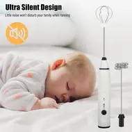 ​Electric Handheld Egg Whisk Milk Frother Foam Maker USB Rechargeable 3 Speed Mixer with 2 Stainless Steel Whisks for Cappuccinos Latte Hot Chocolate Milkshakes & Egg Mix 369