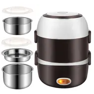 ​Electric Lunch Box Three Layer Stainless Steel Plug In Thermal Insulation Heating Lunch Box for Office Workers 368