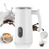 Electric Milk Frother Stainless Steel 4 in 1 Hot/Cold Foam Maker 400W Silent Operation Non-Stick 350ml/11.84oz Automatic Frother & Steamer for Coffee Hot Milk - 2Pcs - White 361