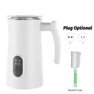 Electric Milk Frother Stainless Steel 4 in 1 Hot/Cold Foam Maker 400W Silent Operation Non-Stick 350ml/11.84oz Automatic Frother & Steamer for Coffee Hot Milk - 2Pcs - White 361