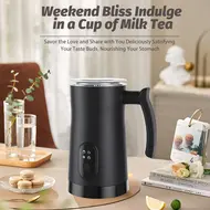 Electric Milk Frother Stainless Steel 4 in 1 Hot/Cold Foam Maker 400W Silent Operation Non-Stick 350ml/11.84oz Automatic Frother & Steamer for Coffee Hot Milk - 2Pcs - White 361