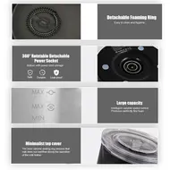 Electric Milk Frother Stainless Steel 4 in 1 Hot/Cold Foam Maker 400W Silent Operation Non-Stick 350ml/11.84oz Automatic Frother & Steamer for Coffee Hot Milk - 2Pcs - White 361