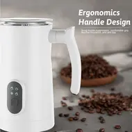 Electric Milk Frother Stainless Steel 4 in 1 Hot/Cold Foam Maker 400W Silent Operation Non-Stick 350ml/11.84oz Automatic Frother & Steamer for Coffee Hot Milk - 2Pcs - White 361