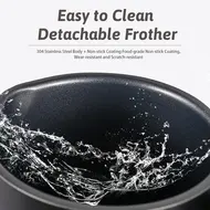 Electric Milk Frother Stainless Steel 4 in 1 Hot/Cold Foam Maker 400W Silent Operation Non-Stick 350ml/11.84oz Automatic Frother & Steamer for Coffee Hot Milk - 2Pcs - White 361
