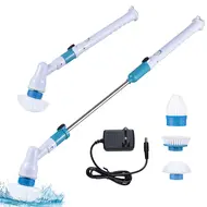 ​Electric Spin Scrubber Bathroom Bathtub Floor Corner Cleaning Cordless with 3 Brush Heads Adjustable Extension Handle for Shower Toilet Ceramic Tile Stained Gap & Car Tires 433