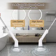 Electric Spin Scrubber Handheld Cordless Electric Cleaning Brush 2 Speed Adjustable with Extension Rod & 6 Replaceable Brush Heads for Bathroom Bathtub Toilet Wall Tile Floor & Window 422