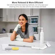 Electric Spin Scrubber Handheld Cordless Electric Cleaning Brush 2 Speed Adjustable with Extension Rod & 6 Replaceable Brush Heads for Bathroom Bathtub Toilet Wall Tile Floor & Window 422