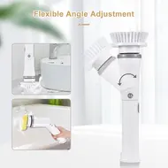 Electric Spin Scrubber Handheld Cordless Electric Cleaning Brush 2 Speed Adjustable with Extension Rod & 6 Replaceable Brush Heads for Bathroom Bathtub Toilet Wall Tile Floor & Window 422