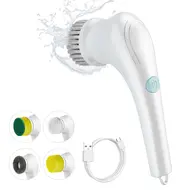Electric Spin Scrubber Multifunctional Cleaning Brush  Cordless Handheld with 5 Heads for Kitchen Bathroom Wall Window Tile Floor Bathtub & Car Cleaning 412