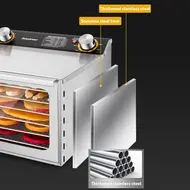 Excalibur Dehydrators for Food and Jerky 400W 5-Tray 24H Timer Adjustable Temperature Control 30-90°C Vegetable Fruit Dehydrator with Visible Window for Home & Commercial Use 359