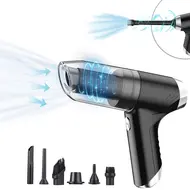 ​Handheld Cordless Vacuum Cleaner 6500Pa Powerful Suction 3 in 1 Dust Buster Blower and Hand Pump Vacuum Cleaner 120W High Power Wet and Dry Portable Cleaner Rechargeable Handheld Vacuum Cleaner for Home Office Car - Black 402