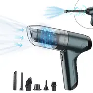 ​Handheld Cordless Vacuum Cleaner 6500Pa Powerful Suction 3 in 1 Dust Buster Blower and Hand Pump Vacuum Cleaner 120W High Power Wet and Dry Portable Cleaner Rechargeable Handheld Vacuum Cleaner for Home Office Car - 	Green 405