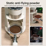 ​HiBREW G3A Coffee Grinder 40mm Conical Burr Air Blower 31 gear Scale Memory Antistatic Manual Auto Visual Bean Storage - Beige 443