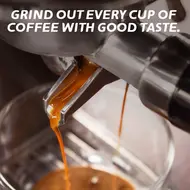 ​HiBREW G3A Coffee Grinder 40mm Conical Burr Air Blower 31 gear Scale Memory Antistatic Manual Auto Visual Bean Storage - Beige 443