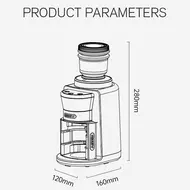 ​HiBREW G3A Coffee Grinder 40mm Conical Burr Air Blower 31 gear Scale Memory Antistatic Manual Auto Visual Bean Storage - Beige 443