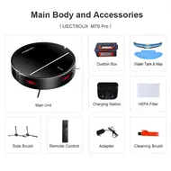 ​LIECTROUX M7S PRO Automatic Robot Vacuum Cleaner 4000Pa Powerful suction Smart Dynamic 2D Map Navigation Accurate Position Wet Mopping APP Remote Control Voice Control Compatible with Alexa Google Assistant 399