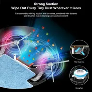 ​LIECTROUX M7S PRO Automatic Robot Vacuum Cleaner 4000Pa Powerful suction Smart Dynamic 2D Map Navigation Accurate Position Wet Mopping APP Remote Control Voice Control Compatible with Alexa Google Assistant 399