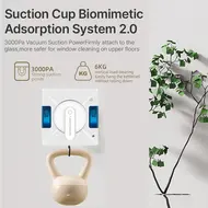 ​LIECTROUX YW509 Window Cleaning Robot 3000Pa Suction 3 Way Water Spray APP Remote Control Smart Path Planning Edge Detection Anti Falling Protection 434