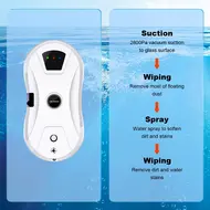 ​Liectroux YW610 robot window cleaner single water spray 2800Pa suction power 30ml water tank border detection remote control 20min power failure protection 379
