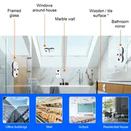 ​Liectroux YW610 robot window cleaner single water spray 2800Pa suction power 30ml water tank border detection remote control 20min power failure protection 379