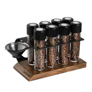 ​MHW-3BOMBER Coffee Canisters Set 10 Airtight Containers with Silicone Ring Exhaust Valve for Single Dose Coffee Bean Storage Dishwasher Safe  Multifunctional Food Storage with Hopper 8 Tubes Stand 454