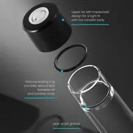 ​MHW-3BOMBER Coffee Canisters Set 10 Airtight Containers with Silicone Ring Exhaust Valve for Single Dose Coffee Bean Storage Dishwasher Safe  Multifunctional Food Storage with Hopper 8 Tubes Stand 454