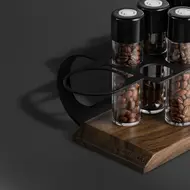 ​MHW-3BOMBER Coffee Canisters Set 10 Airtight Containers with Silicone Ring Exhaust Valve for Single Dose Coffee Bean Storage Dishwasher Safe  Multifunctional Food Storage with Hopper 8 Tubes Stand 454