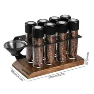 ​MHW-3BOMBER Coffee Canisters Set 10 Airtight Containers with Silicone Ring Exhaust Valve for Single Dose Coffee Bean Storage Dishwasher Safe  Multifunctional Food Storage with Hopper 8 Tubes Stand 454