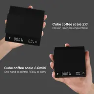 ​MHW-3BOMBER Mini Coffee Scale with Timer 2kg/0.1g Accurate 3 Modes Type-C Rechargeable Portable Digital Scale for Espresso & Pour Over Coffee - White 456