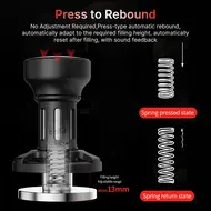 ​MHW-3BOMBER Ripple Base Coffee Tamper  Constant Pressure 4 Spring System Sound Feedback Self Adjustable Depth Auto Reset 304 Stainless Steel Base Ergonomic Handle 453