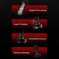 ​MHW-3BOMBER Ripple Base Coffee Tamper  Constant Pressure 4 Spring System Sound Feedback Self Adjustable Depth Auto Reset 304 Stainless Steel Base Ergonomic Handle 453