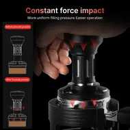 ​MHW-3BOMBER Ripple Base Coffee Tamper  Constant Pressure 4 Spring System Sound Feedback Self Adjustable Depth Auto Reset 304 Stainless Steel Base Ergonomic Handle 453