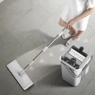 Microfiber Mop with Bucket Washable Reusable Floor Mop with Soft Refill Pads for Hardwood Wood Floors Dry Wet Cleaning 432