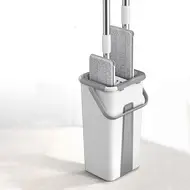 Microfiber Mop with Bucket Washable Reusable Floor Mop with Soft Refill Pads for Hardwood Wood Floors Dry Wet Cleaning 432