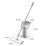 Microfiber Mop with Bucket Washable Reusable Floor Mop with Soft Refill Pads for Hardwood Wood Floors Dry Wet Cleaning 432