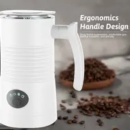 ​Milk Frother 4 in 1 Electric Automatic Hot Cold Foam Maker 400W 11.84oz 350ml Detachable Non Stick Interior for Coffee & Hot Milk - 2Pcs - White 363