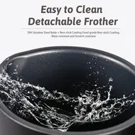 ​Milk Frother 4 in 1 Electric Automatic Hot Cold Foam Maker 400W 11.84oz 350ml Detachable Non Stick Interior for Coffee & Hot Milk - 2Pcs - White 363