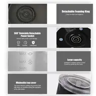 ​Milk Frother 4 in 1 Electric Automatic Hot Cold Foam Maker 400W 11.84oz 350ml Detachable Non Stick Interior for Coffee & Hot Milk - 2Pcs - White 363