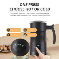 ​Milk Frother 4 in 1 Electric Automatic Hot Cold Foam Maker 400W 11.84oz 350ml Detachable Non Stick Interior for Coffee & Hot Milk - 2Pcs - White 363