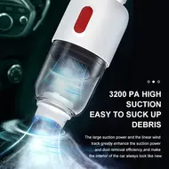 ​​Mini Home Handheld Cordless Car Vacuum Cleaner for Car Home Office - White 396