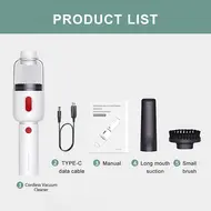 ​​Mini Home Handheld Cordless Car Vacuum Cleaner for Car Home Office - White 396
