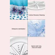 ​Mini Washing Machine Portable Rotating Ultrasonic Turbine Underwear & Socks Washer for Home Dormitory -  White 438