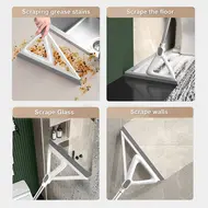 Multifunctional Broom Househole Silicone Floor Scraper & Lightweight Broom Sweeper for Living Room Kitchen Bathroom - Qrange 429