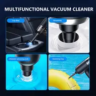 ​Multifunctional Car Vacuum Cleaner Portable Brushless 98000rpm Vacuum Cleaner Household Cordless Dual Purpose Vacuum Cleaner High Power Vacuum Cleaner with LED Lighting - White 392