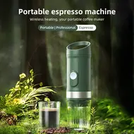 ​Portable Electric Espresso Coffee Machine Cordless 3oz Single Serve Mini Maker with 3 IN 1 Coffee Powder/N/DG Capsule 20Bar Pump Rechargeable 9600mAh Battery for Heat and Cold Brew - White 445
