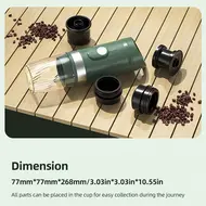 ​Portable Electric Espresso Coffee Machine Cordless 3oz Single Serve Mini Maker with 3 IN 1 Coffee Powder/N/DG Capsule 20Bar Pump Rechargeable 9600mAh Battery for Heat and Cold Brew - White 445