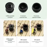 ​Portable Electric Espresso Coffee Machine Cordless 3oz Single Serve Mini Maker with 3 IN 1 Coffee Powder/N/DG Capsule 20Bar Pump Rechargeable 9600mAh Battery for Heat and Cold Brew - White 445